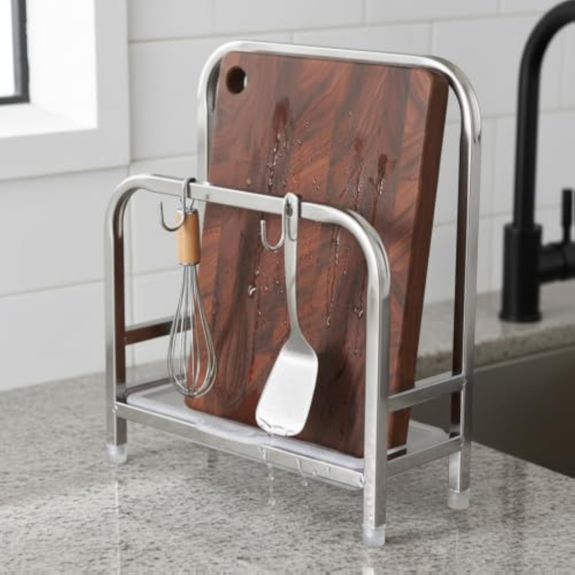 304 Stainless Steel Cutting Board Holder with Lid Storage