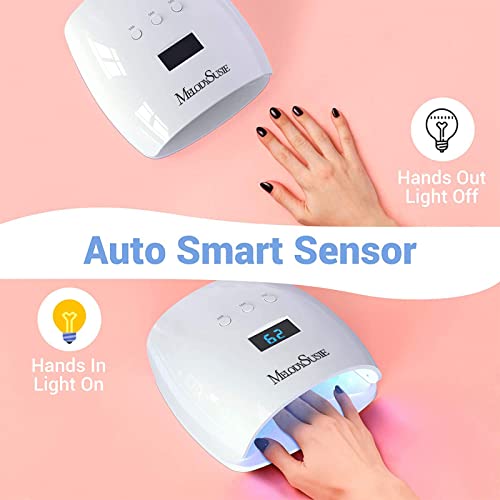 Melodysusie Uv Led Nail Lamp True 54W Professional Nail Dryer For Gel Nail Polish Curing Lamp With 3 Timer Setting, Automatic Sensor, Lcd Display, Detachable Tray Nail Art Tools Accessories #TOP2