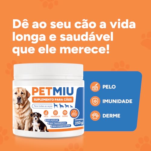 Suplemento Alimentar para Cachorros PETMIU Multivitamínico Pelos Articulações Fortalecimento Muscula