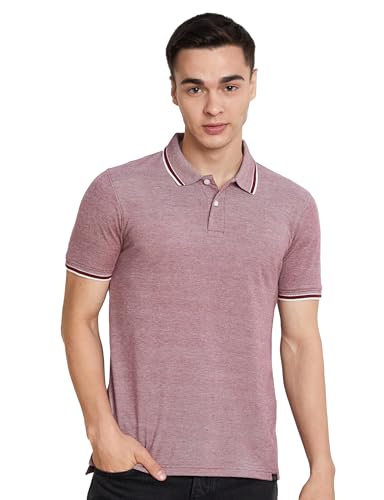 Image of Amazon Brand - Symbol Men's Cotton Rich Textured Polo Tshirts | Collar Plain Tshirts | Half Sleeves - Regular Fit (Available in Plus Sizes)