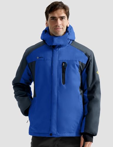 Image of GEMYSE Men's Ski Snow Jacket Warm Winter Waterproof Coat Snowboard Rain Jacket Hooded Windproof Windbreaker