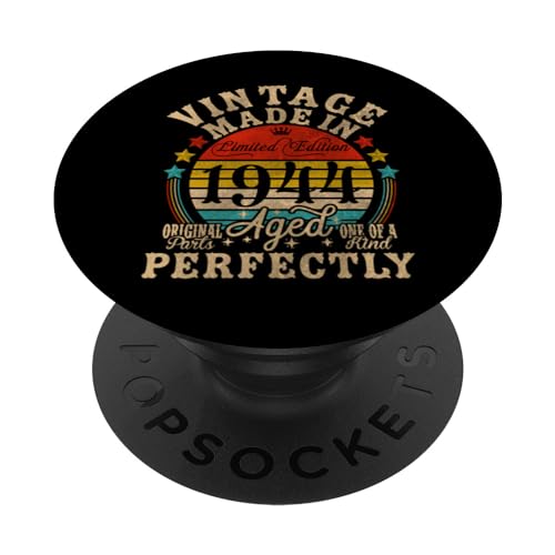 Decoraciones vintage de 80 cumpleaños vintage de 1944 80 cumpleaños PopSockets PopGrip Intercambiable