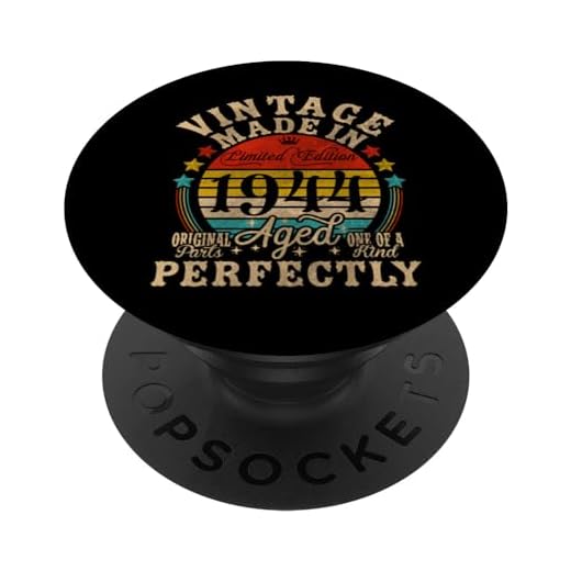 Decoraciones vintage de 80 cumpleaños vintage de 1944 80 cumpleaños PopSockets PopGrip Intercambiable