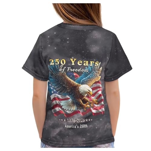 Image of WELLFLYHOM Kids Tshirts Girls Boys Short Sleeve Crewneck Tees Shirts Casual Sport Pullover Tops Size 3-16 Years