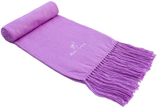 Authentic Camargo Alpaca Scarf With Alpaca Stitched Logo - Violet #TOP1