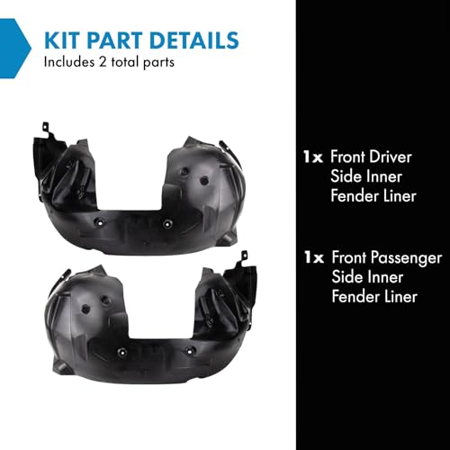 Image of TRQ Front Inner Fender Liner Set Compatible with 2015-2017 Ford Mustang FO1248165 FO1249165