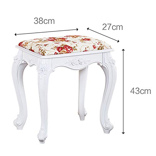 Taburete de tocador blanco y beige para un dormitorio elegante y cómodo 7