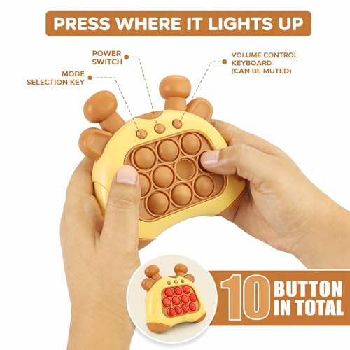 Image of MABLE Pop it Pro Game Electronic Speed Push Button Fidget Toy with Lights & Music, Interactive Stress Relief Game for Kids & Adults, Brain Training Handheld Toy (Assorted Colours)