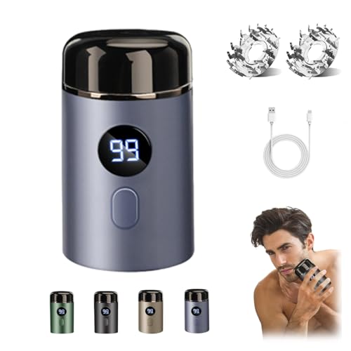 Easy Trim Pro, Easy Trim Rasoio, Rasoio Elettrico Barba, Rasoio Intimo Uomo, Mini Rasoio Elettrico per Intimo Uomo, IPX7 Impermeabile Tondeuse Wet & Dry USB Ricaricabile, Con Display LED (Blu)