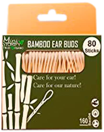 Mini Storify – Bamboo Cotton Ear Buds & Swabs – Pack of 4 – 320 Sticks/640 Swabs – Bamboo Wooden Ear Cleaning Sticks/Swabs – Eco Friendly, Organic and Biodegradable Ear Cleaning Buds-image-42