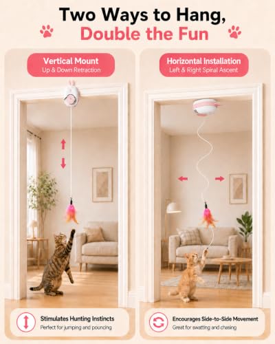 Wagxoey Jouet interactif pour chat avec 6 têtes de rechange, chatons ennuyés et chats adultes – vue 3
