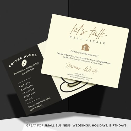 Blank Cream Natural Flat Note Cards and Envelopes – Heavyweight Off-White Cards for Invitations, Greetings, Postcards and Announcements | 5\" x 7” (A7 Size) | 50 per Pack | NOT A Fold Over Card