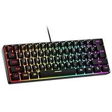 Classic 60% compact design: This 60% gaming keyboard is a perfect size and good for all environments, business travel, gaming, office, home, without numpad, more practical for gamers and typists, for space on your desk. Ergonomic design and mechanica...