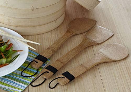 IMUSA USA Cookware Spoon Set 3-Piece, Bamboo