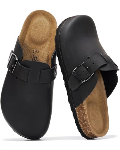 Image of Project Cloud 100% Genuine Leather Footbed Clogs for Women - Memory Foam Arch Support Slippers for Women - Trendy Slip-ons Women's Mules & Clogs Sandals
