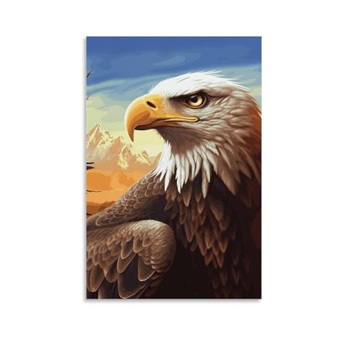 Impression sur toile d'aigle déco murale tableau moderne maison et bureau contemporain
