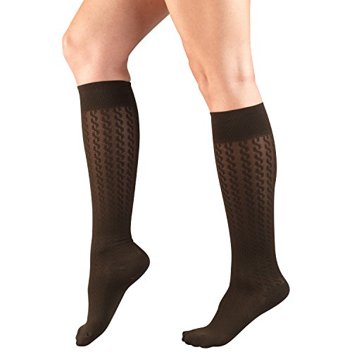 Image of Truform Compression Socks, 15-20 mmHg, Knit Women's Dress Socks, Knee High Over Calf Length