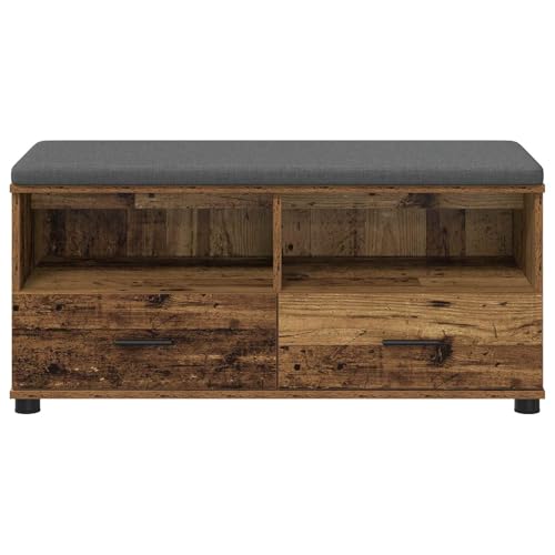 Banco de pasillo de madera 100x38x46 cm con cojín y almacenaje 7