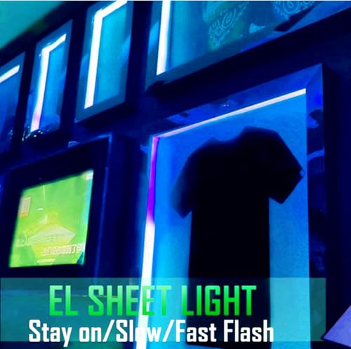 Image of Flexible Led Panel,Electroluminescent Panel Sheet EL Tape Cuttable Soft for Mask Eye Cosplay Party Decor DIY-Continuous /Slow Flash /Fast Strobe 3x24 cm Lightblue (Blue, 3 * 24)