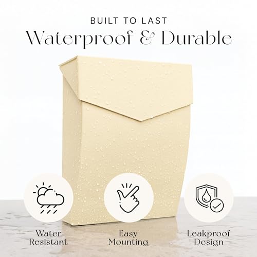 Image of NACH Mailboxes for Outside Wall Mount, 4.8 x 10 x 13 inch Cream Wall Mounted Mailboxes for Outside, Waterpoof Mailbox for House - The Bradley Large Mail Box