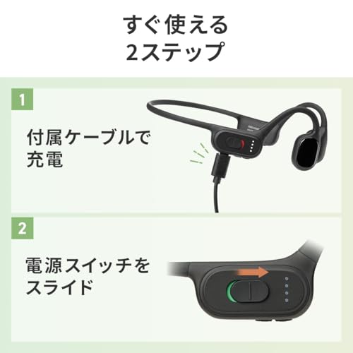 サンワダイレクト 集音器 骨伝導 高齢者 かんたん操作 3モード搭載 軽量 耳掛け式 ノイズ除去 充電式 ネックバンド 防水 400-HABC1