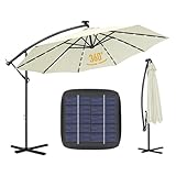 3M Sonnenschirm LED Solar，Alu Ampelschirm mit...