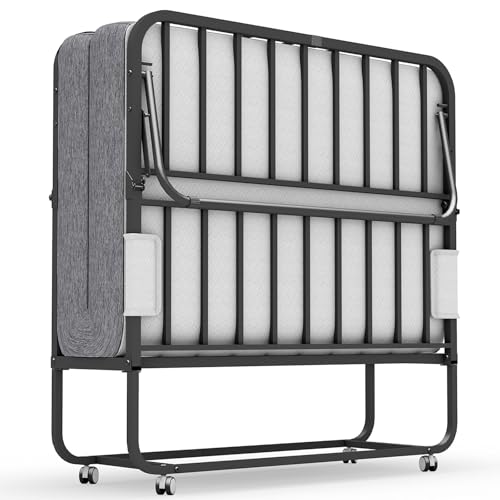 Espsilto 75"x46" Folding Bed with Mattress for Adults