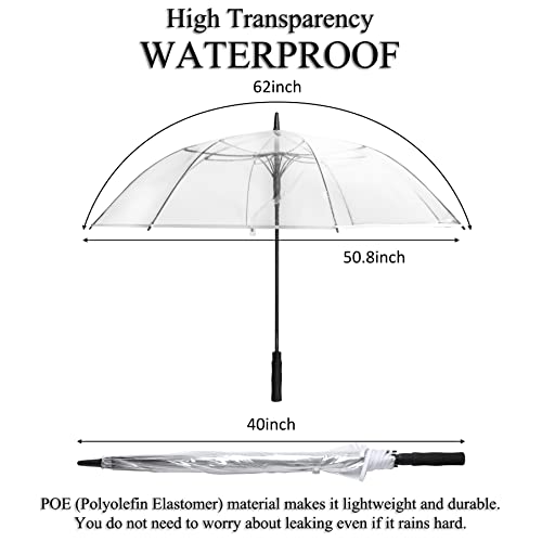 R.horse 62Inch Clear Golf Umbrella Transparent Umbrellas Automatic Open Large Windproof Waterproof Stick Umbrellas For Men And Women #TOP1