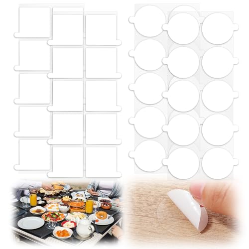 Jeffdad 80 Stück Große Klebepads Doppelseitig, 3cm Transparent...