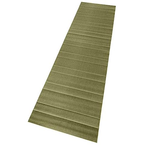 Hanse Home Sunshine Fürth Indoor and Outdoor Rug, 80 x 200 cm, Flat Weatherproof, Modern Design for Balcony, Patio, Conservatory, Kitchen, Dining Room, Bath Mat, Living Room Rug, Waterproof in Green Cover