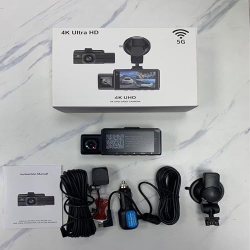 Image of Maharsh 3 Dash Cam 4K Front 1080P Rear and 1080P Cabin Dashcam with WiFi GPS Infrared Night Vision IPS Screen Loop Recording WDR Parking Surveillance