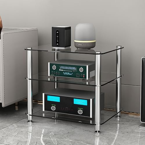Scaffale angolare per CD e DVD, supporto salvaspazio per console di gioco, armadietto per display AV, ideale per soggiorno, camera da letto e sale da gioco