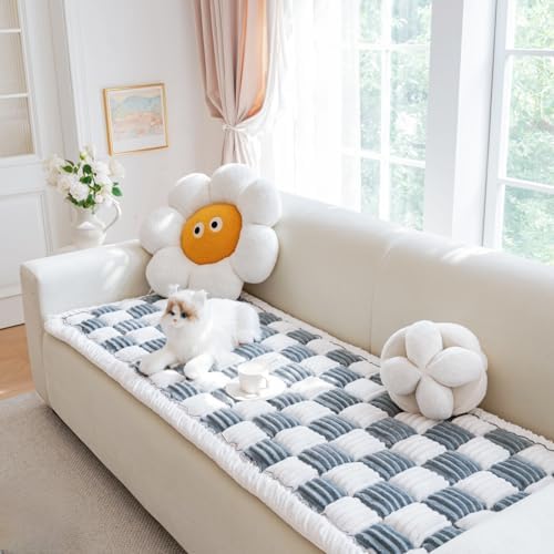 Washable Pet Bed Couch ,Funny Cat Mat Sofa Cover,Anti-Slip Dog Bed ,Pet Friendly Sofa Cover for Large Dogs (Blue Gray,70x180 cm/28 * 71in)