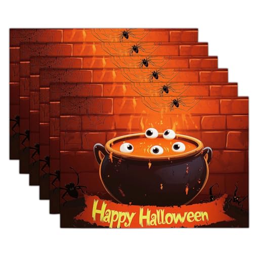 Chaudron d'Halloween set de table lin de coton de qualité - 3