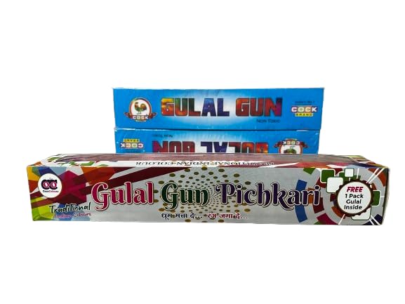 Image of Herbal Holi Magic Gulal Shooter /Pichkari Gun, Prefilled Gun1 Refill (Herbal Gulal Gun)((Set 1)