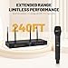 MELONARE 8-Channel Wireless Microphone System, UHF 500MHz Cordless Mic Set w/ 8x5 Frequencies, 240ft Range, Dynamic Handheld Microphone for Singing, Karaoke, Church, Meetings, Wedding (MWM-81F)
