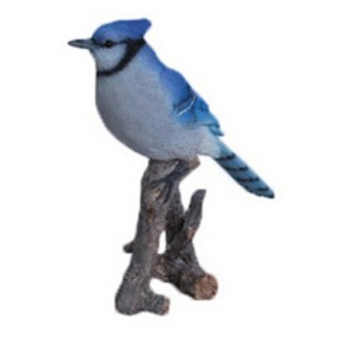 Estatua de pájaro azul en rama miniatura 4