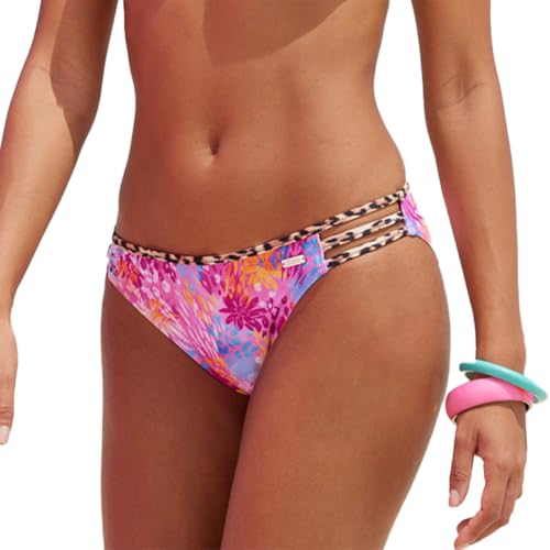LASCANA Women's Leopard Floral Classic Bikini Bottom