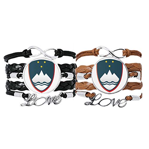 Pulsera de Eslovenia de cuero ajustable estilo étnico unisex