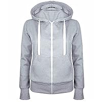 Wyongtao Sweats À Capuche Femme Sweat Zippé Femme Sweatshirt Manches Longues Veste Sport Femmes avec Poches Mode Hoodies Casual Couleur Unie Sweatshirts Grande Taille Décontractée Polaire