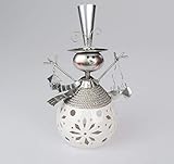 Material: Porzellan Formano - Windlicht Schneemann aus Keramik + Metall