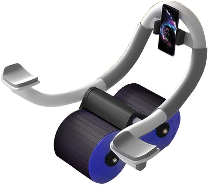COOLBABY Exercise Wheels Ab Workout Equipment Abdominal Core Strength Training for Home Workouts with Elbow Support Timer Automatic Rebound Exercise Ab Wheel-Blue1