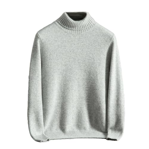 Men's Turtleneck Pure Cashmere Knitted Long Sleeve Pullover Sweater