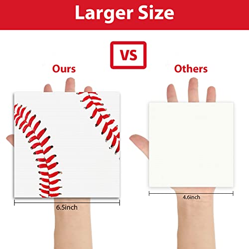 Image of gisgfim 50 Pcs Baseball Party Napkins Baseball Birthday Disposable Paper Napkins Sport Game Luncheon Napkin Supplies Decorations Favors for Kids Sport Theme Party