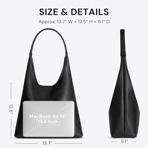 Large Slouchy Vegan Leather Hobo Bag