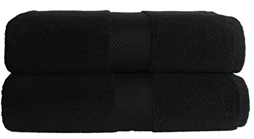 COTTON CRAFT - 2 Pack Luxuriously Oversized Hotel Bath Sheet - Black
