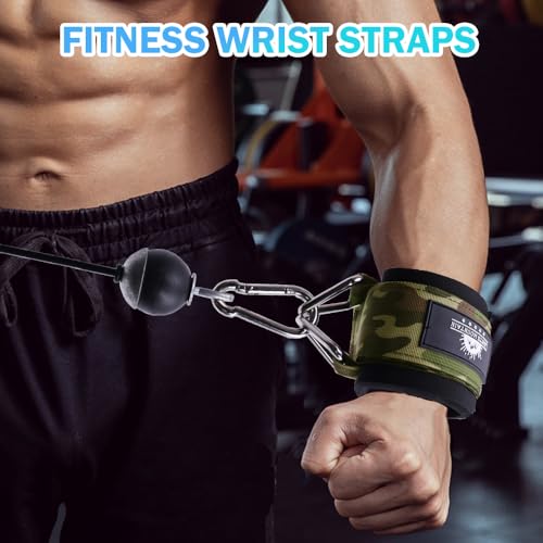 Image of Wrist Cuffs for Cable Machines - Padded & Adjustable Straps for Lateral Raises, Tricep Pushdowns & Strength Training