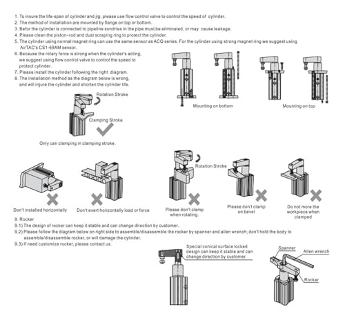 Vérin pneumatique QCKR32 40 à pince rotative avec aimant interne haute performance - 5