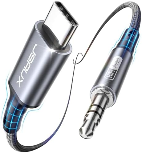 JSAUX USB C auf Aux Kabel, USB C Klinke für iPhone 18/17/16/15 Pro Max-1M | Klinke USB C Adapter Kabel 3.5mm Aux Kopfhörerkabel für Galaxy S25/S24/S23 Ultra, iPad Pro, Huawei P40,