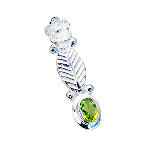 Le vert de gemmes péridot pendentif crocodile argent pour femme